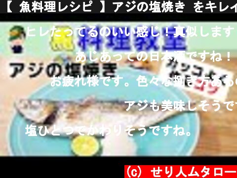 【 魚料理レシピ 】アジの塩焼き をキレイに作る方法を教えます【せり人ムタロー】  (c) せり人ムタロー